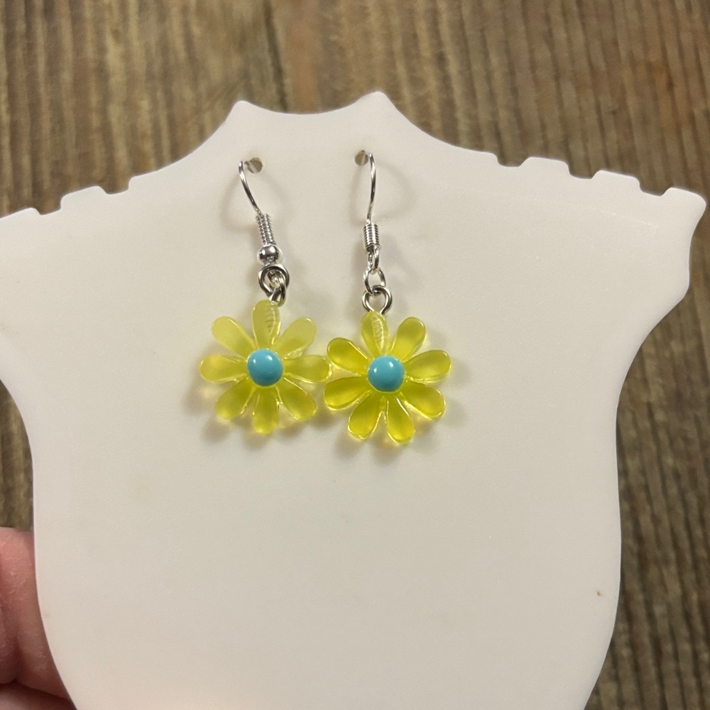 Handmade Yellow Flower Earrings